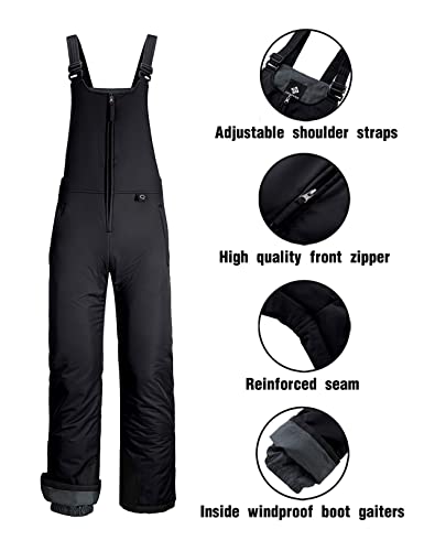 Gemyse Women's Insulated Waterproof Ski Bib Overalls Winter Snowboarding Pants (Black C,Large) #TOP5