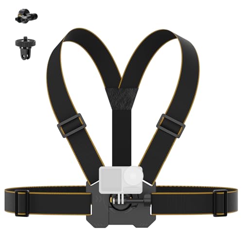 NEEWER Chest Mount Harness for Action Camera, Adjustable Hand Free Chest Strap Compatible with GoPro Hero DJI Osmo Insta360, Magnetic Quick Release Action Camera Chest Mount for POV Video Vlog, GP25 by NEEWER - Used condition - CA$10.47
