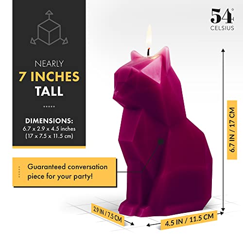 Pyropet Cat Candle - Burgundy - Cat Candle With An Aluminum Skeleton Inside - 25 Hour Burn Time - 7” Tall - Unique Gift For Cat Lovers, Christmas Gifts, Mom, Sister, Wife, Girlfriend Gifts #TOP4
