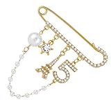 Yolev Vintage Crown Number 5 Lapel Pins and Brooches Vintage Imitating Pearl Rhinestone Crystal Brooch Pin for Women Rhinestone Jewelry