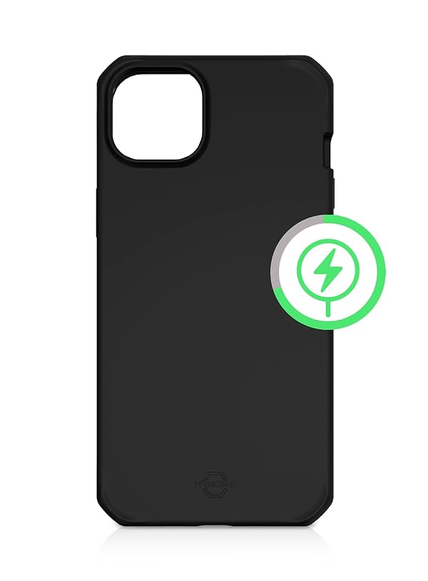 ITSKINS Hybrid R // Silk Magnetic Protective Phone Case Compatible with iPhone 14 Plus, Compatible with MagSafe, Slim Hybrid Case, Anti-Slip Military Shockproof Cover - Black by ITSKINS - Used condition - Image 2