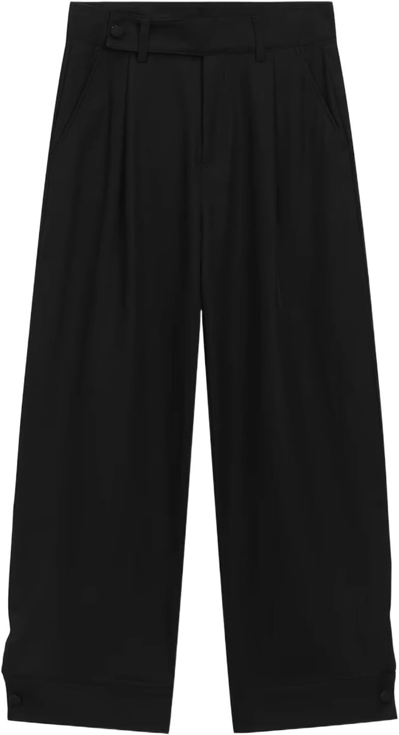 Men's Draped Suit Pants Pleated Loose Dinner Party Wear