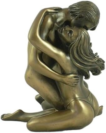 Golden Moment Nude Bronze Sculpture Of Couple Embraced - A Great Anniversary Wedding or Birthday Gift Idea
