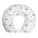 ABAKUHAUS Pastel Cojín de Viaje para Soporte de Cuello, Las Gotas de Lluvia Las Nubes de Invierno, de Espuma con Memoria y Funda Estampada, 30x30 cm, Blush del bebé Azul Gris