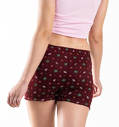 Image of CRITO Bloomer Cotton Underwear Boxer Shorts Boyleg Nicker Trunks Daily use Panties for Womens and Ladies (Combo Pack of 4) (Available in Plain /Print)