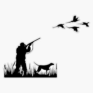 Pheasant hunter with dog Sticker Bumper Sticker Vinyl Decal 5"