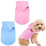 Pedgot 2 Pieces Dog Fleece Vest Hoodie Warm Dog Apparel Clothes Pet Sweater Vest Dog Pullover for...