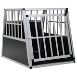 Drillkyn Hundetransportbox Aluminium mit Einzeltür 65 x 91 x 69,5 cm, wetterfest und leicht, ideal für Kofferraum, mit Belüftung, Schutz und Montage für mittelgroße bis große Hunde