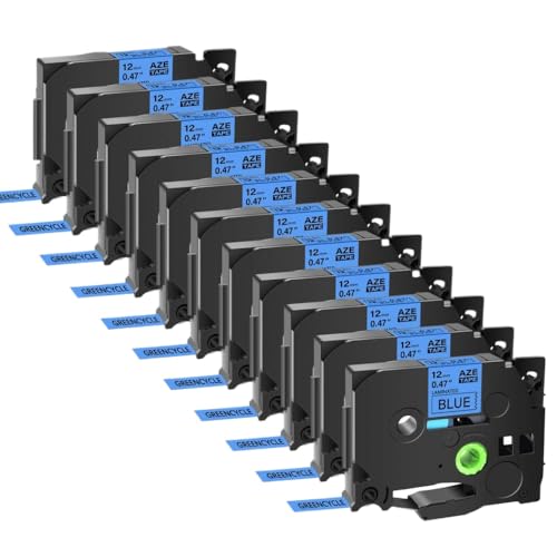 �݊����̂���11PK�}���`�J���[���x���e�[�vTZE 231 631 12mm for TZ 531 131���x���v�����^�[PT-H110 PT-HD200(Black on blue)