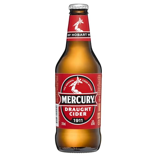 Mercury Draught Cider, Full Flavoured with a Smooth Sweet Finish, Crisp & Refreshing, 5.2% ABV, 375mL (Case of 24 Bottles)