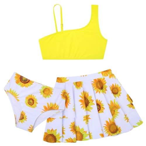 Image of RAISEVERN Girls Swimsuit 3 Piece Bathing Suits Cute Swimwear for 5-12 Years