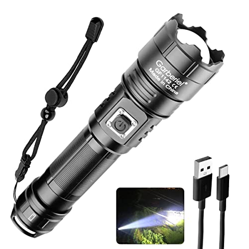 90000 High Lumens USB Rechargeable XHP70 Flashlight IncludeBattery LED High Power Flash Light 5 Modes Waterproof Torch for Emergencies, Hiking, Fishing,Walking, Camping