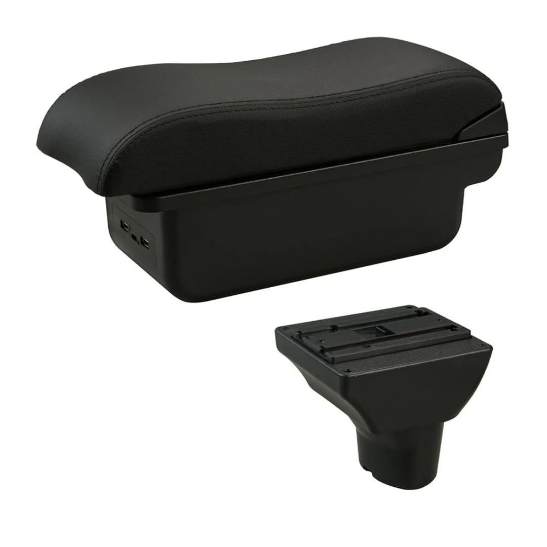 Toiumops Armrest for Hyundai I20, Car Armrest Box Center Console Store box(C2 Black Line USB)