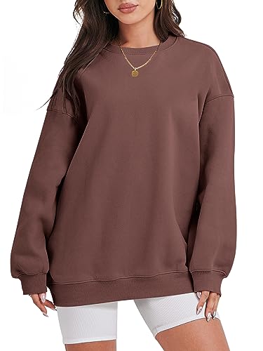 AMAZON - Caracilia Womens Oversized Sweatshirt Crewneck Loose fit Long Sleeve Fleece Pullover 2023 Fall Casual Clothes Hoodie Top
