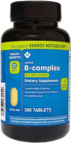Member's Mark Super B-Complex with Biotin Vitamin B and Vitamin C (3 Bottles (900 Tablets))