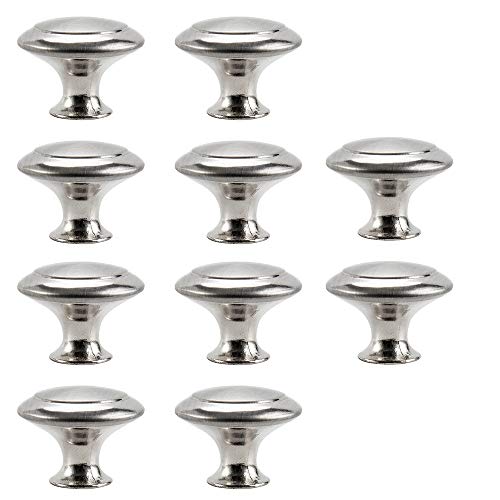 Türknäufe, rund, Pilzform, Edelstahl, gebürstet, 30 mm, mit Schraube, für Küche, Badezimmer, Schlafzimmer, Schubladen, Kleiderschrank, Schranktür (10 Stück) Cover