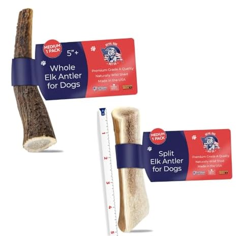 Devil Dog Pet Co (1) Whole Antler Medium 1 Pack + (1) Split Antler Medium 1 Pack | Value Pack Cover