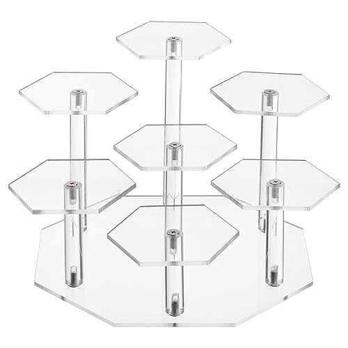 UXcell 7-Tier Acrylic Display Stand for Figures & Collectibles - Clear Acrylic Risers with Perfume Organizers