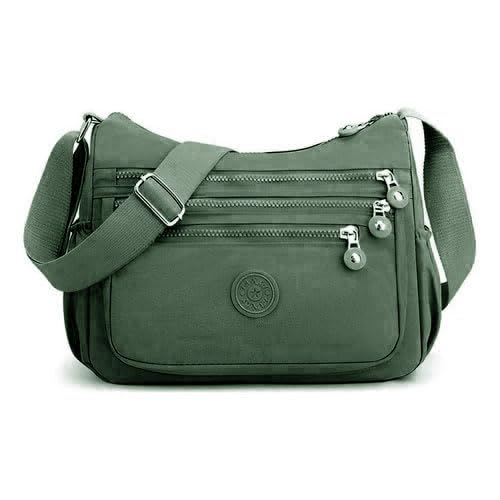 Bolsa Transversal Grande de Nylon e Tactel Impermeável, Alça de Ombro, Zíper Anti Furto
