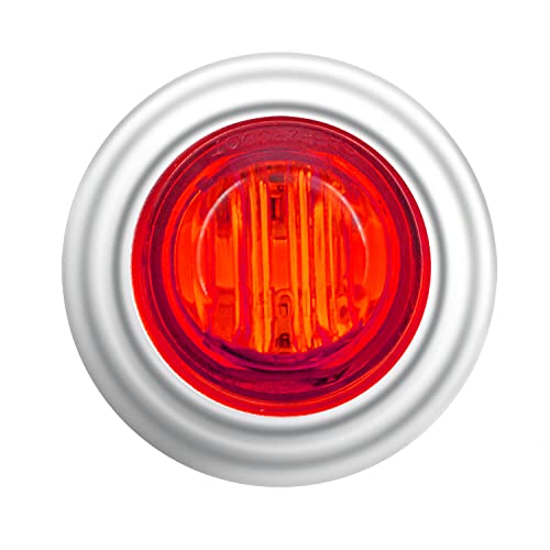 10Pcs Sealed Waterproof 3/4" Amber Red Mini Round Clearance Led Front Rear Side Indicator Bullet Grommet Marker Light With 304 Stainless Steel Ring For Truck Rv Car Bus Trailer Pickup Boat #TOP27