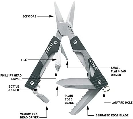 Gerber Splice Mini Multi-Tool, Black, Medium