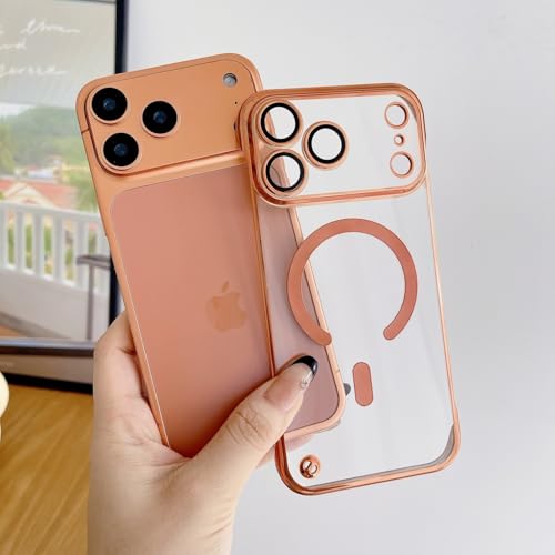 Coque sans cadre iPhone 16 Pro Max rigide transparente et compatible charge magnétique