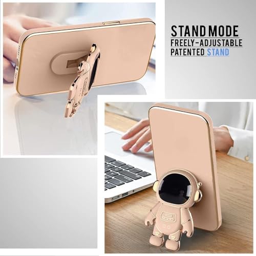 Image of for Samsung Galaxy S25 Ultra 5G Case Cute 3D Astronaut Stand Design Camera Protection Shockproof Soft Back Cover for Samsung Galaxy S25 Ultra 5G (Pink)