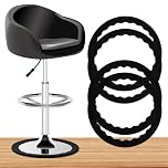 4pcs Bar Stool Leg Protectors Ring for 14.5" to 16.5" Round Base, Anti-Slip Bar Stool Silicone Cover No Noise & Scratches Chair Footrest Bottom Pads for Wooden Floor