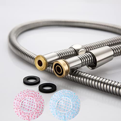 TRIPHIL Kink-free Shower Hoses 71" Extra-long for Handheld Shower Head Hose Replacement Flexible Metal Bath Tub Hose Tube Extension Anti-twist Brass Connectors Stainless Steel Brushed Nickel 71-Inch