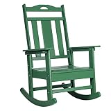 LOENIY Outdoor Rocking Chair All Weather Resistant Rocking Chair with High Backrest Patio Rocking Ch