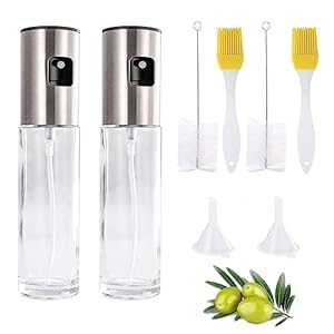 SansRealmL 2-delige oliesproeier,100ml oliesproeier Keukenhulp oliesproeier Fles,Oliesproeier voor koken olie sproeier voor koken olie voor koken salades,Oliesproeier voor hete luchtfryer