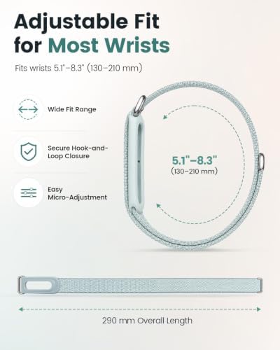 3 Pack Nylon Bands Compatible with Google Fitbit Air Band, Soft Breathable Woven Replacement Straps with Adjustable Hook-and-Loop Closure, Sport Wristbands for Fit bit Air Screenless Fitness Tracker Men Women (Black+Berry+Misty gray) — view 4