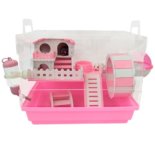 Gaiola Casa Hamster Playground Acrílico Casinha Completa Transparente Roedores Pequenos Moderna Luxo