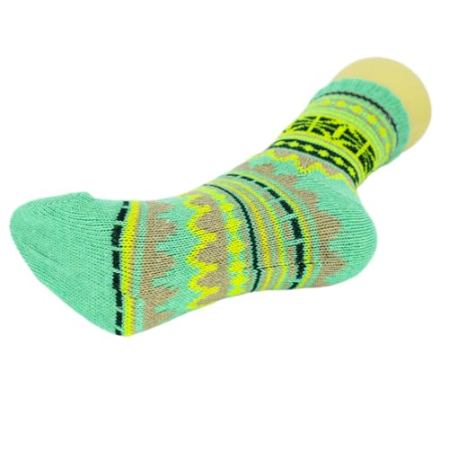 Image of 5 Pairs Vintage Winter Women's Warm Thick Knitted Soft Wool Socks Gifts Cozy Crew Socks
