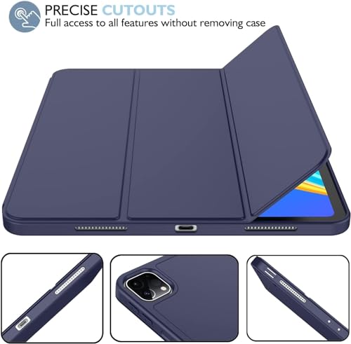 iMieet iPad Pro 13 Inch Case (M5/M4) 2025/2024 with Pencil Holder, Trifold Stand Smart Case with Soft TPU Back, Auto Wake/Sleep (Dark Blue) by iMieet - Image 4