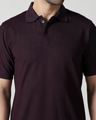 Image of TAGDOMen's Polo T Shirt | Half Sleeve | Textured & Collar Polo T-Shirt for Men (2053)