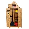 Wooden Outdoor Storage Shed with Double Doors70 Tall Waterproof Storage Shed with LockSheds Outdoor Storage with Windproof Tipping for DeckBackyard Garden and Yard