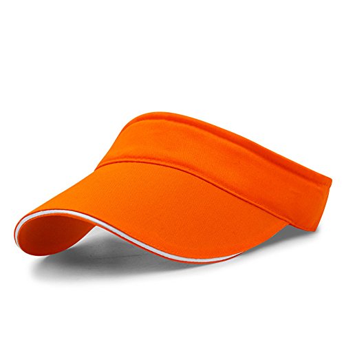 VSUSN Unisex Visor Cap Sonnenhut Einstellbar Sommerhut mit Klettverschluss für Damen und Herren, Orange