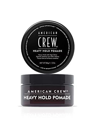 AMERICAN CREW - Heavy Hold Pomade, 85 g, Stylingpomade für Männer, Haarprodukt mit extrem starkem Halt, Stylingprodukt für Frisuren mit viel Glanz, wasserbasiert Cover