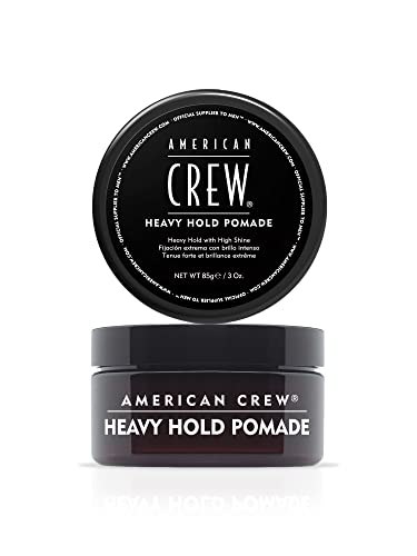 AMERICAN CREW – Heavy Hold Pomade, 85 g, Stylingpomade für Männer, Haarprodukt mit extrem starkem Halt, Stylingprodukt für Frisuren mit viel Glanz, wasserbasiert