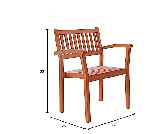 Vifah Bayeux Outdoor Garden Stacking Armchair (Set of 2)