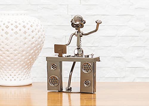 Broadway Gift Disc Jockey Dj Spinner Silver Tone 6 Inch Table Metal Decorative Musician Tabletop Figurine #TOP3