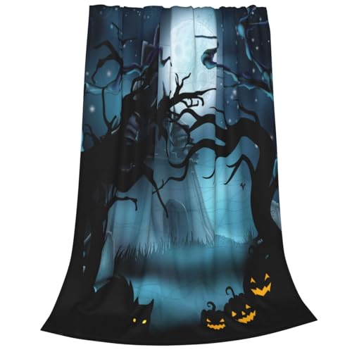 Cute Halloween Blankets for Kids/Teens/Women/Men/Adults, Spooky Blanket for Boy/Girls/Toddler, Fall Throw Blanket for Couch 40"x 60"