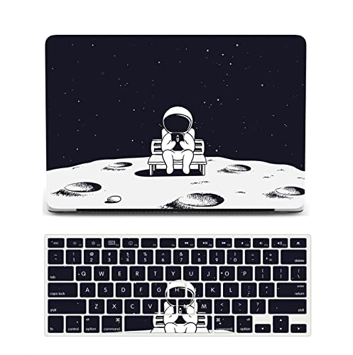 Compatiable for MacBook 12 Inch Case 2017-2015 A1534 Retina Display, Plastic Hard Protective Shell & Keyboard Cover Skin - Moon