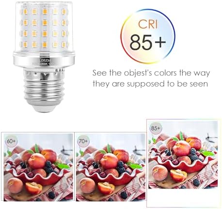 120W 상당 1200LM E26 LED 전구, 컴팩트 알루미늄 옥수수 전구 A15 사이즈, 5000K 일광 화이트, 천장 팬 벽 스콘스용 짧은 소형 전구, 조도 조절 가능, 4개 팩 — 사진 3