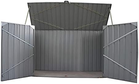 Garden Storage Shed Bike Metal Storage Store Shed Garden Storage Shed,Metal Pent Shed with Gray Appearance