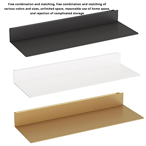 Letrem Floating Shelves, Wall-Mounted Led Light Illuminated Shelves, Creative Living Room Bedroom Kitchen Study Bar Display Stand, Multifunctional Storage Racks, Bookshelf/Gold/100 * 20 * 6Cm #TOP4