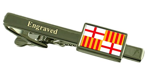 Clip de corbata Barcelona y bandera de España para eventos formales y bodas
