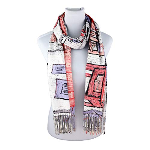 Women's Soft Lightweight Pashmina Scarf Winter Warm Shawl Wrap Scarves Lady Fashion Print Scarf(Shn Orange) #TOP1