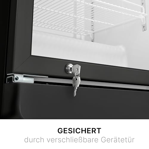 Bomann® Kühlschrank mit Glastür | Getränkekühlschrank abschließbar | 6 höhenverstellbare Ablagen | 30kg je Ablage | 347 Liter | Kühlschrank groß | Flaschenkühlschrank m. LED-Licht | KSG 7351 schwarz